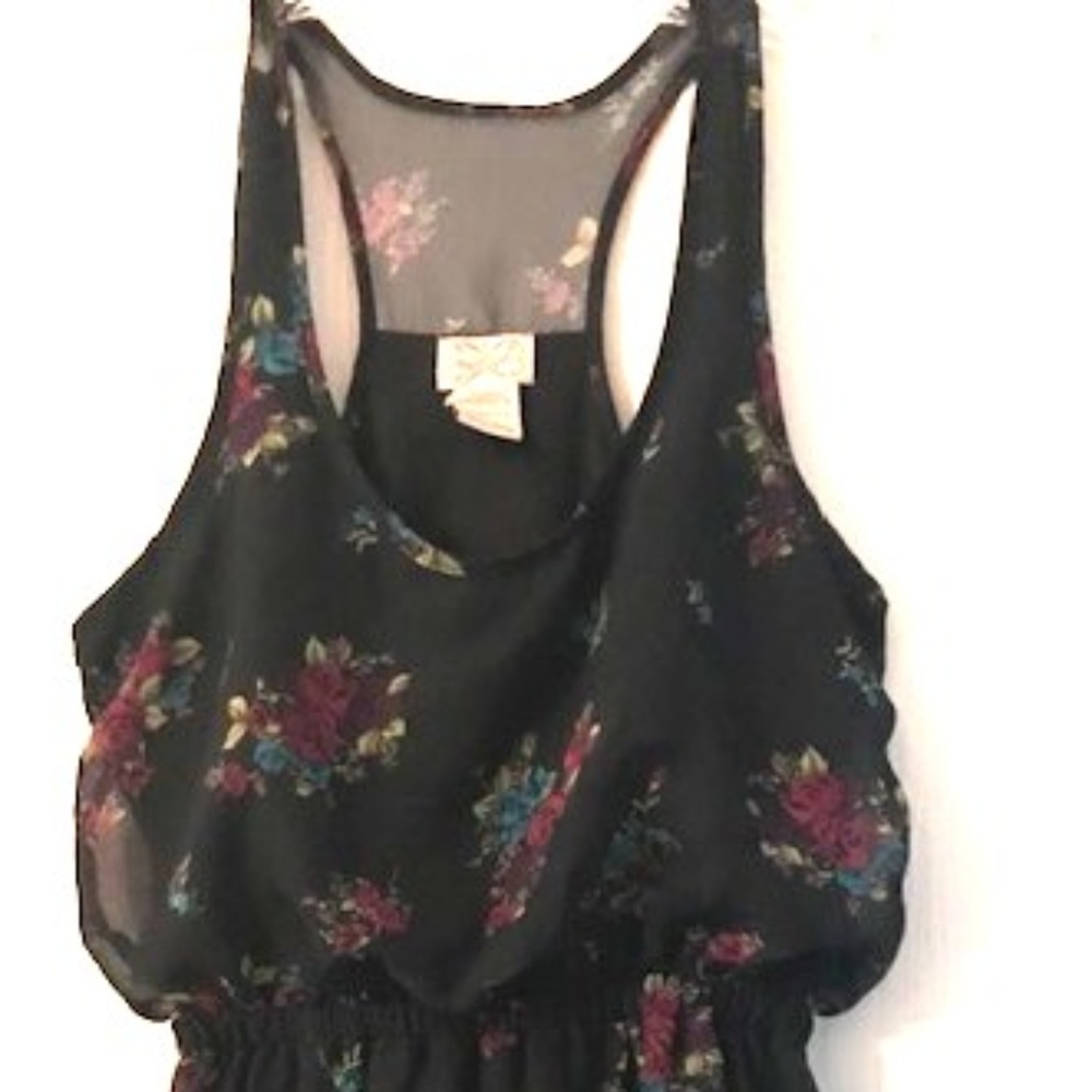 Eyelash Couture Chiffon Paisley Blue Roses Dress